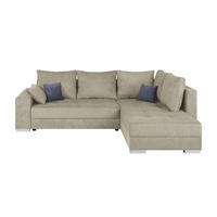 ECKSOFA Beige Webstoff  - Chromfarben/Beige, Design, Kunststoff/Textil (260/218cm) - P & B