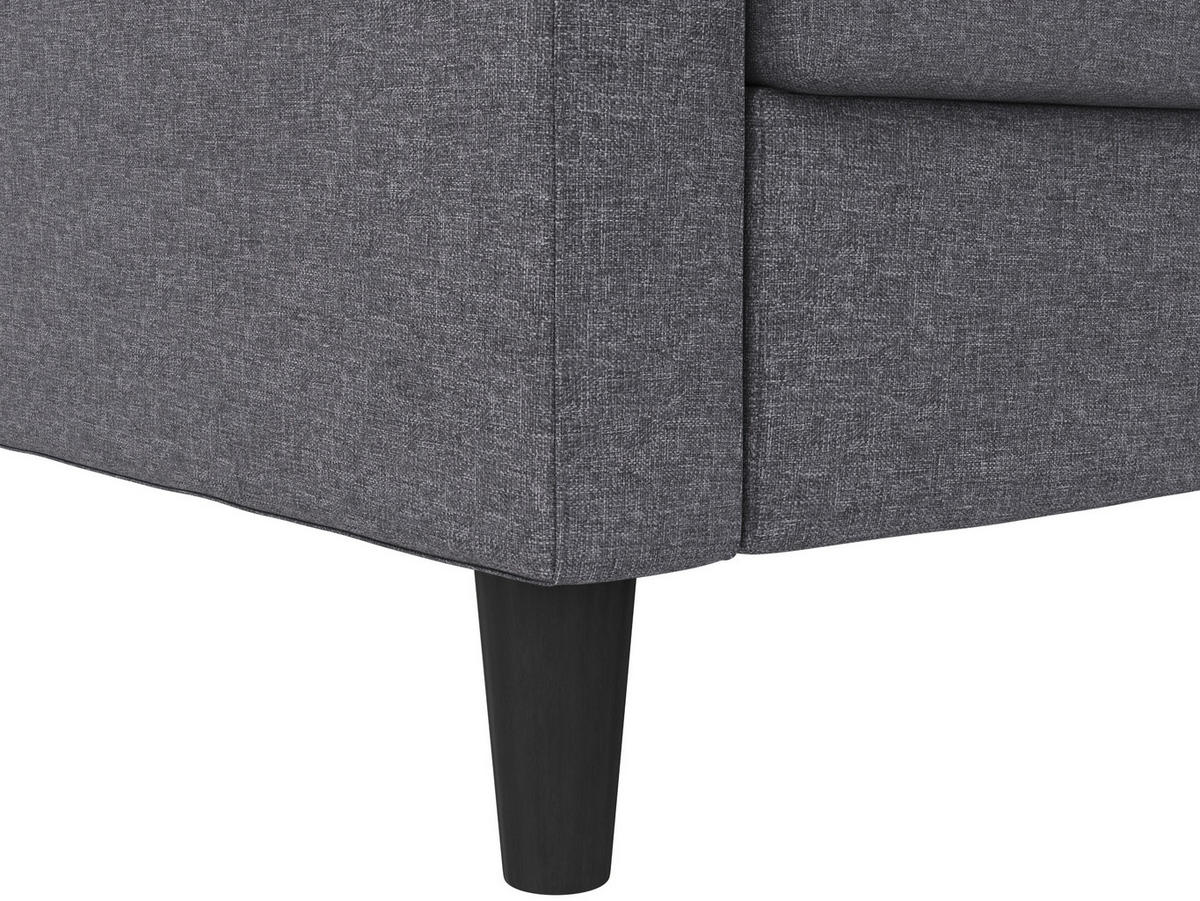 ECKSOFA PALERMO Grau Webstoff, Leinenoptik Schlaffunktion, Stauraum  - Schwarz/Grau, Basics, Kunststoff/Textil (213/154cm) - Livetastic