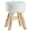 HOCKER Kiefer Creme, Naturfarben  - Creme/Naturfarben, Basics, Holz/Textil (30/42cm) - Ambia Home