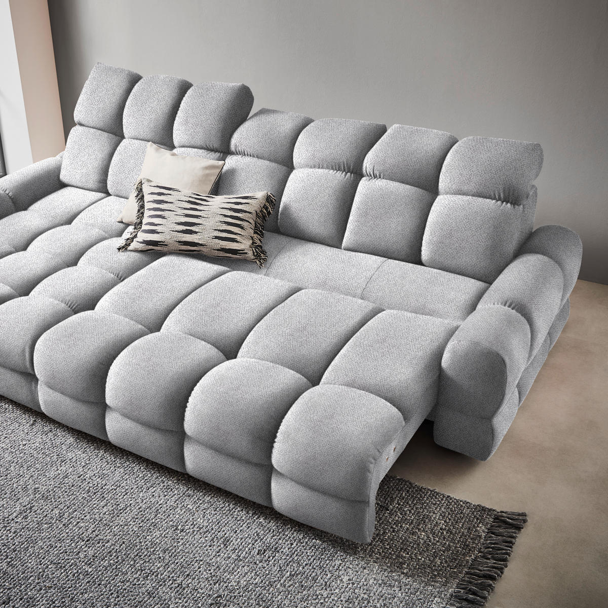 HÖRNSOFFA i velour ljusgrå  - ljusgrå/svart, Design, textil/plast (178/283cm) - Welnova
