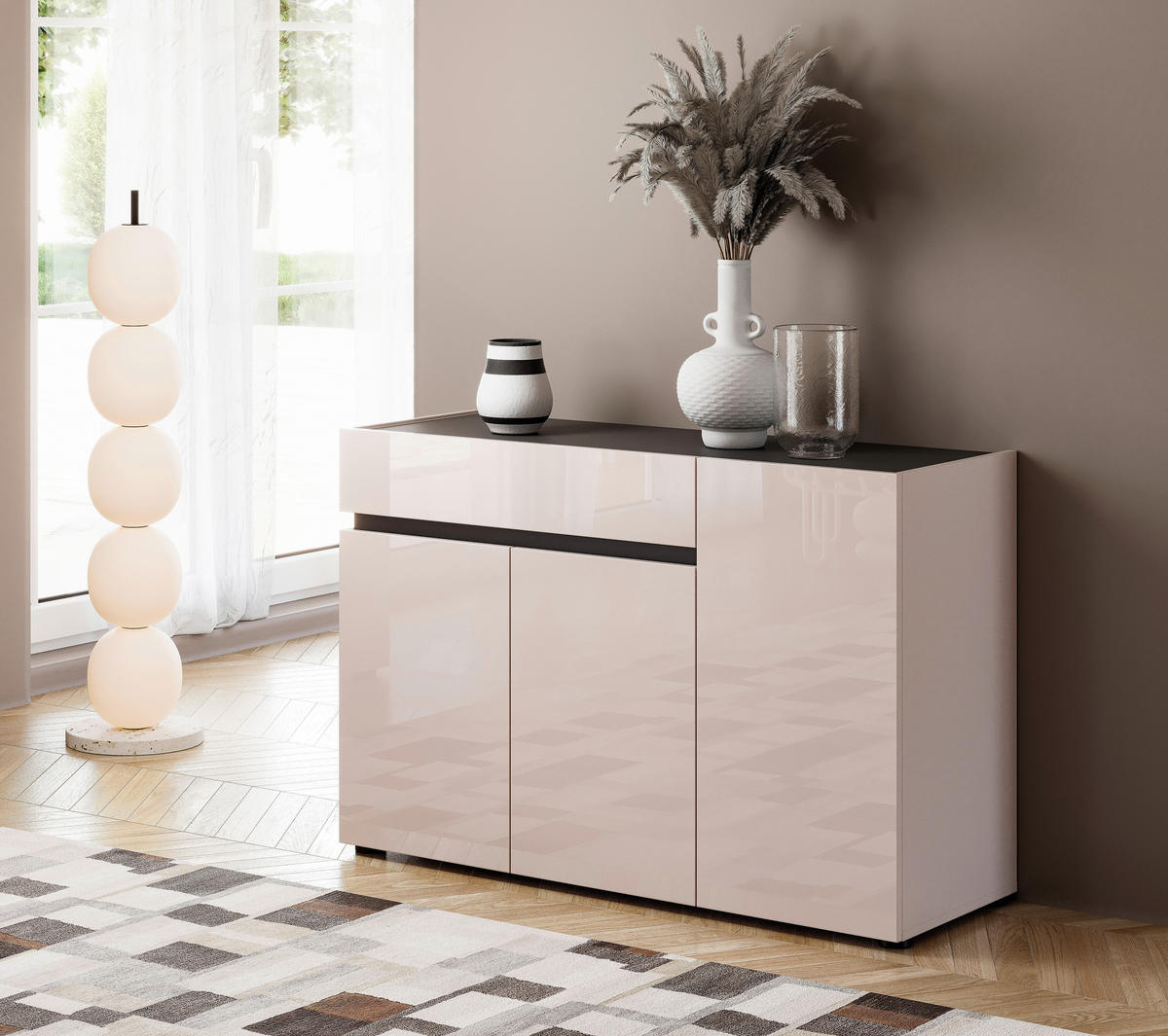 SIDEBOARD  120,2/80,1/42,6 cm 1 Schublade(n)  - Kaschmir/Anthrazit, Design, Holzwerkstoff/Kunststoff (120,2/80,1/42,6cm) - Voleo