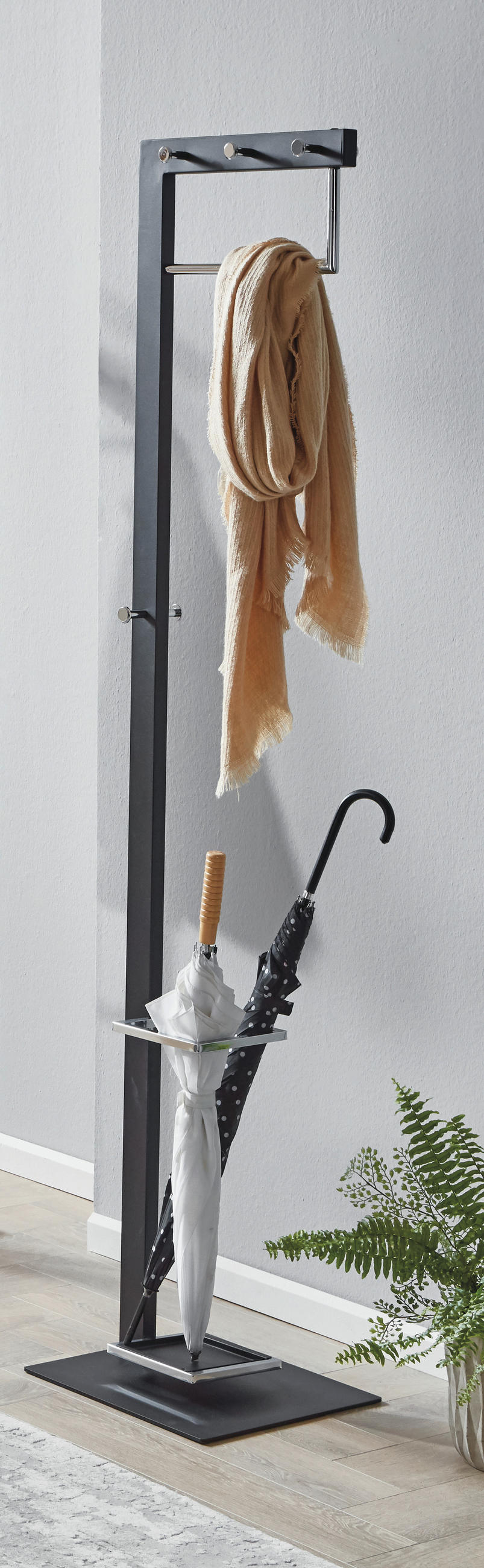 GARDEROBENSTÄNDER in Schwarz, Chromfarben 35/175/41 cm   - Chromfarben/Schwarz, Design, Metall (35/175/41cm)