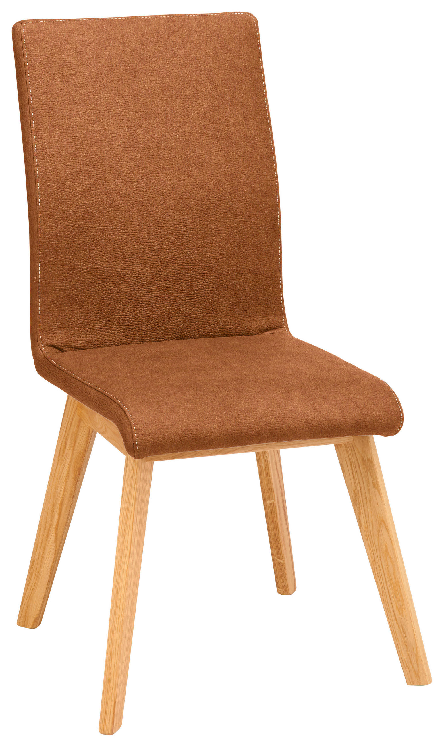 STUHL  Lederauswahl, Stoffauswahl Mikrofaser  - Cognac/Beige, Design, Holz/Textil (45/102/56cm) - Novel