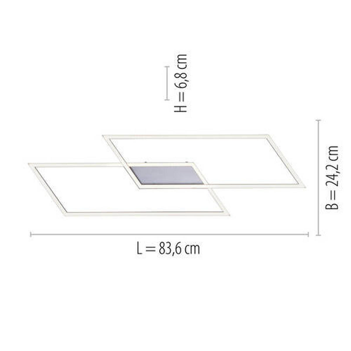 LED-DECKENLEUCHTE Inigo 113,20/24,20/6,80 cm   - Chromfarben/Nickelfarben, Design, Kunststoff/Metall (113,20/24,20/6,80cm) - Paul Neuhaus