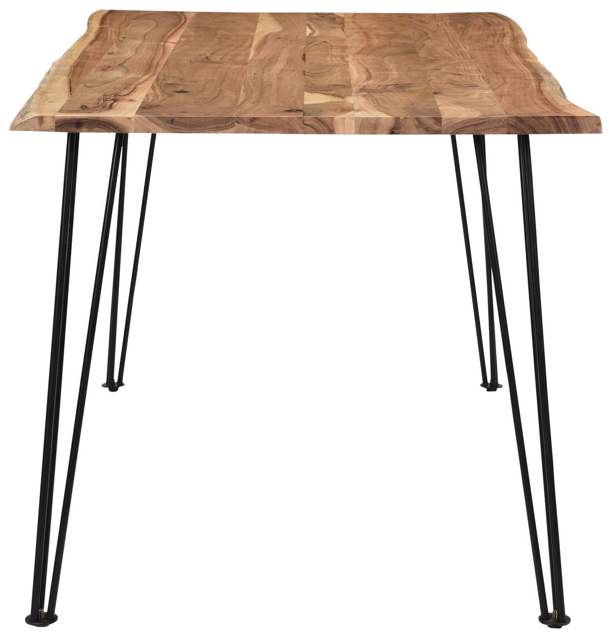 ESSTISCH Akazie Hartholz rechteckig Schwarz, Akaziefarben  - Schwarz/Akaziefarben, Design, Holz/Metall (180/90/76cm) - Linea Natura