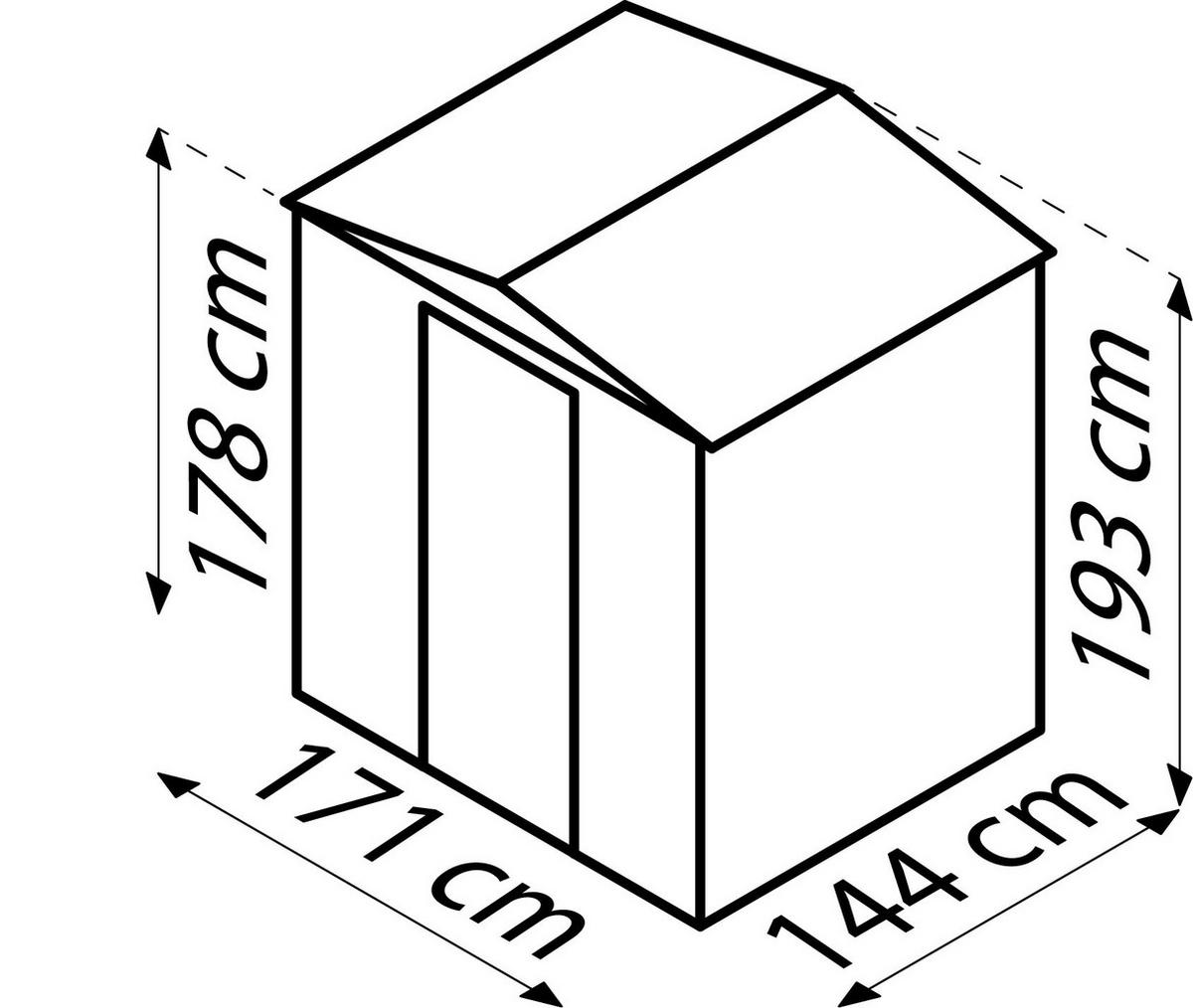 GERÄTEHAUS 184/193/154 cm  - Silberfarben, Basics, Metall (184/193/154cm)