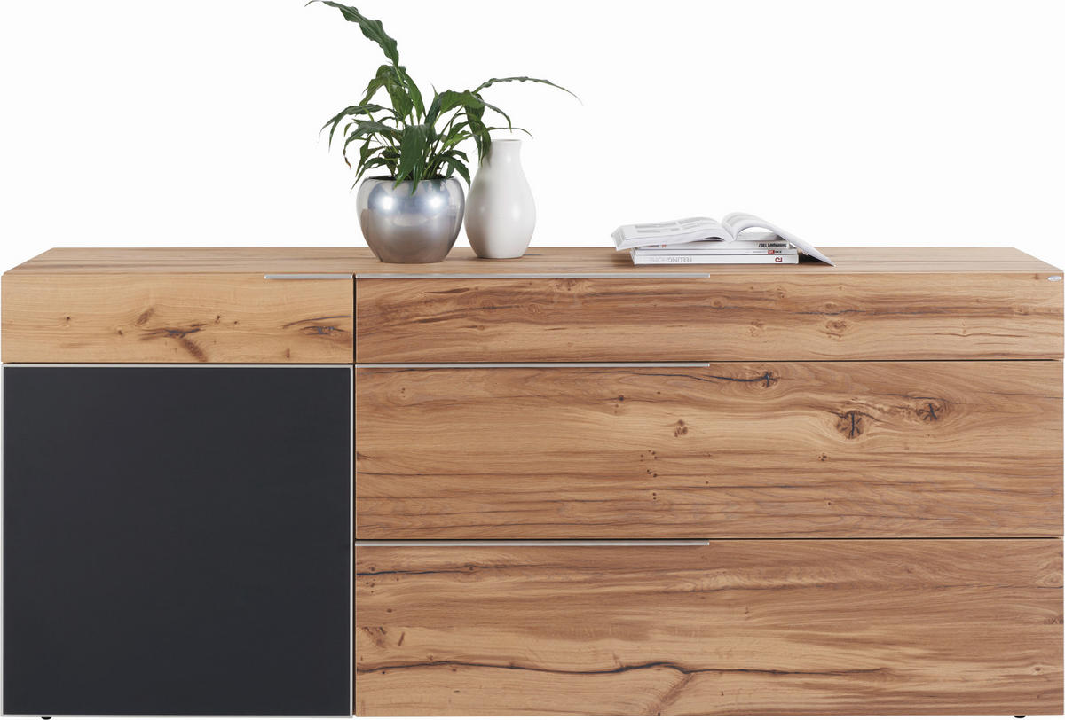 SIDEBOARD  in 192/82/51,6 cm  - Eichefarben/Anthrazit, Natur, Glas/Holz (192/82/51,6cm) - Voglauer
