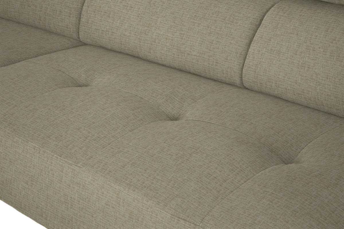 ECKSOFA in Chenille Beige  205/280 cm  - Beige/Schwarz, Design, Textil/Metall (205/280cm) - Xora
