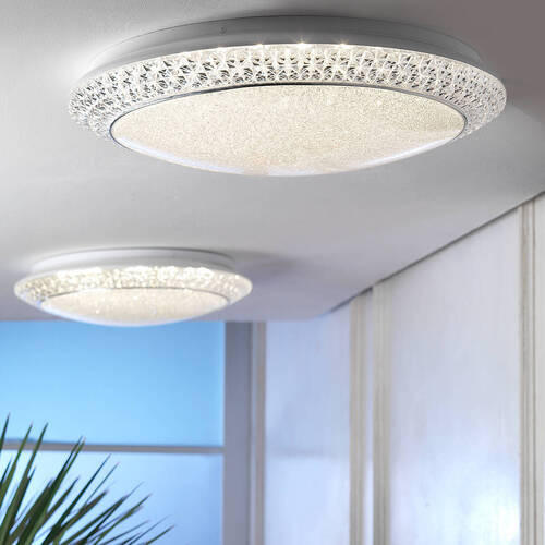 LED-DECKENLEUCHTE 1018 GIULIA 40/40/13 cm   - Klar/Chromfarben, Basics, Kunststoff/Metall (40/40/13cm)