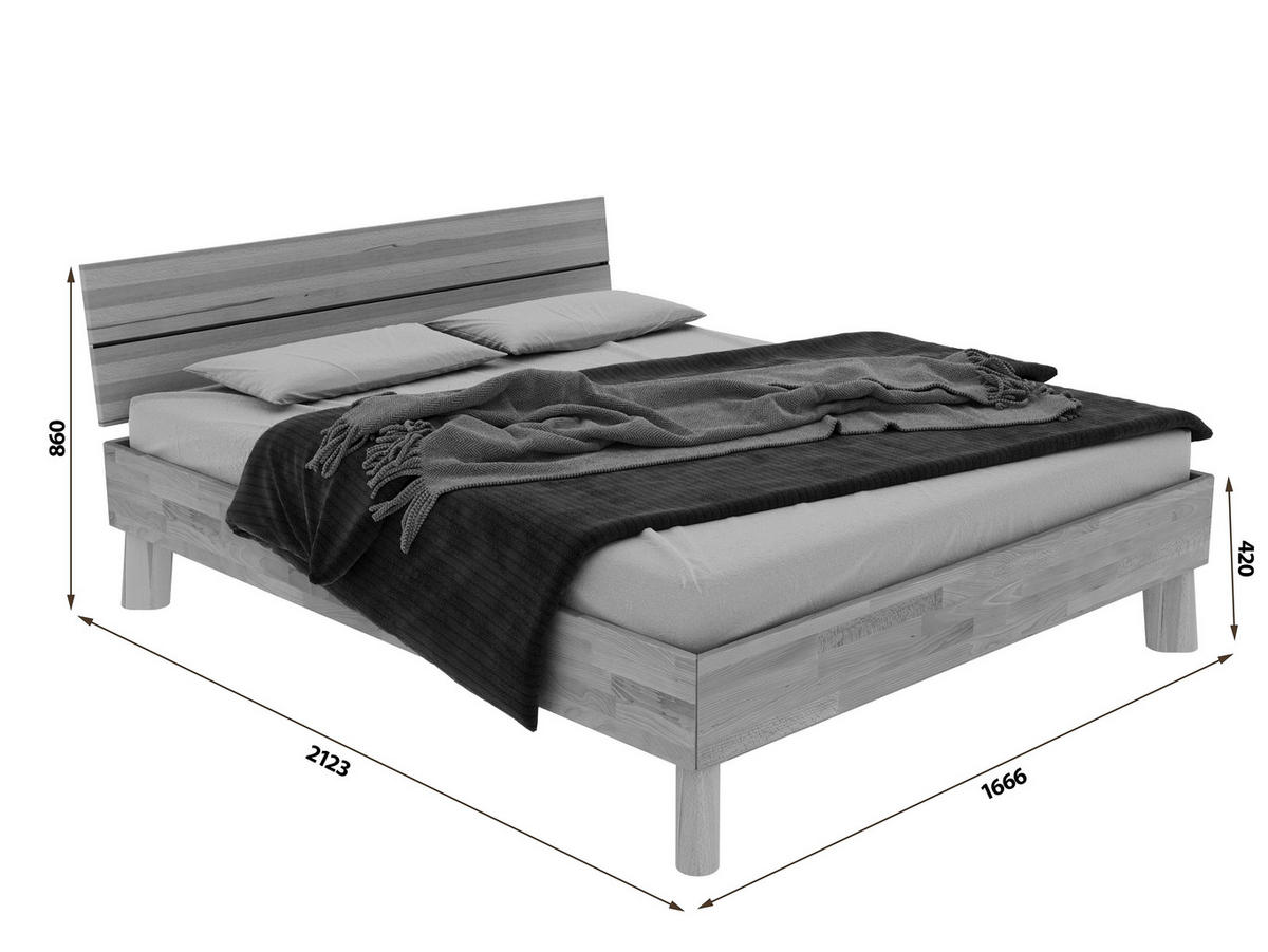 BETT - Naturfarben, MODERN, Holz (160/200cm) - MID.YOU
