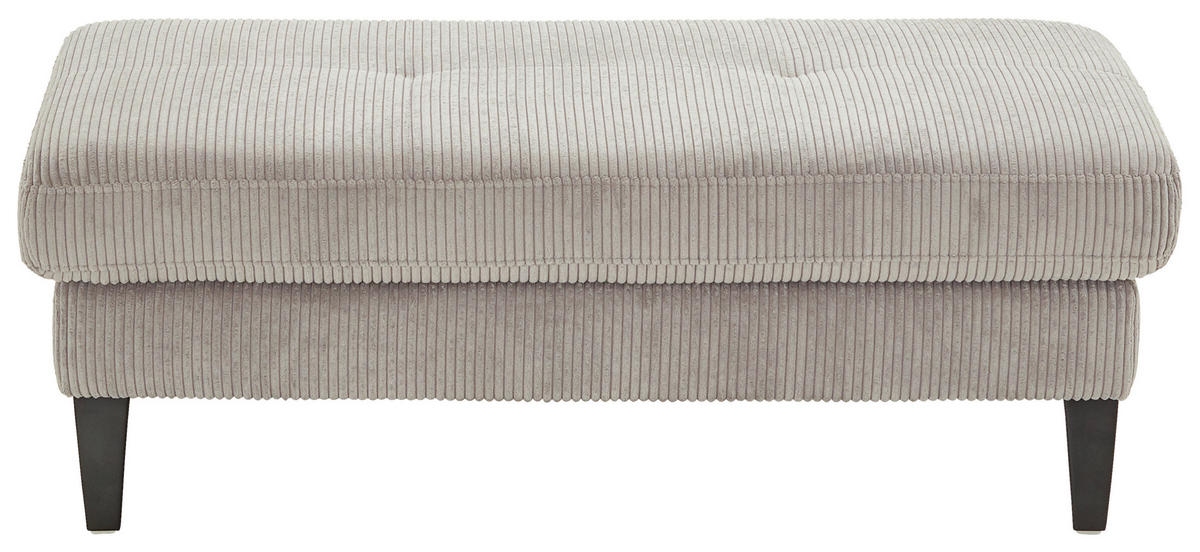 HOCKER in Textil Hellgrau  - Hellgrau/Schwarz, Modern, Textil/Metall (130/45/67cm) - Beldomo Style