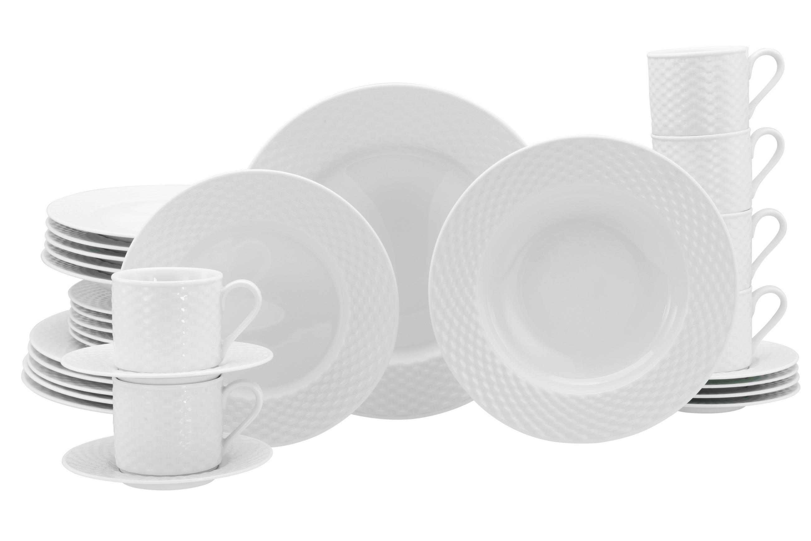 KOMBISERVICE Weiß Polo weiss 30-teilig 6 Personen  - Weiß, Basics, Keramik - Creatable