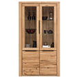 VITRINE in teilmassiv Eichefarben  - Eichefarben/Schwarz, Natur, Glas/Holz (108/199/40cm) - Carryhome