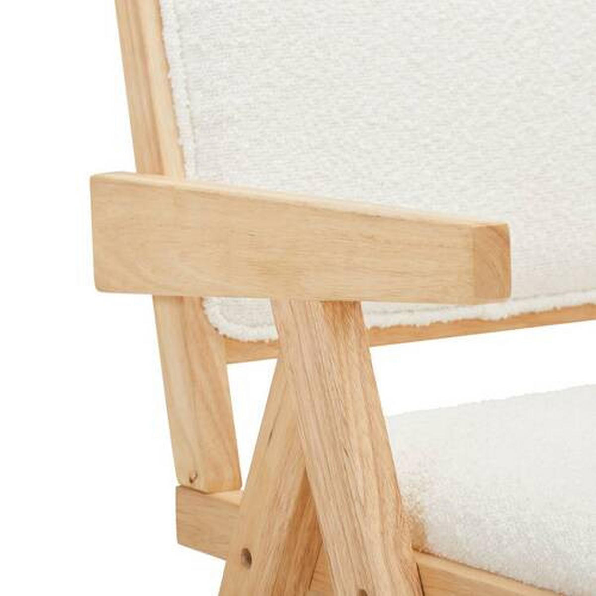 SCAUN CU BRAȚE in culoare natur, alb  - alb/culoare natur, Modern, lemn/textil (51/79/54cm) - Livetastic