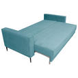SCHLAFSOFA Cord Türkis  - Türkis/Schwarz, KONVENTIONELL, Textil/Metall (222/93/98cm) - Carryhome