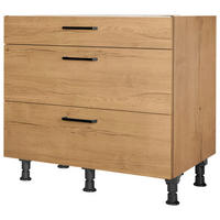 SCHUBKASTENUNTERSCHRANK 90/87/56 cm  in Eichefarben  - Eichefarben/Schwarz, MODERN, Holzwerkstoff/Metall (90/87/56cm) - Nobilia