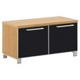 GARDEROBENBANK 84/45/40 cm  - Chromfarben/Eichefarben, Design, Glas/Holz (84/45/40cm) - Novel