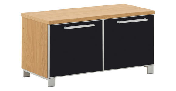 GARDEROBENBANK 84/45/40 cm - Chromfarben/Eichefarben, Design, Glas/Holz (84/45/40cm) - Novel