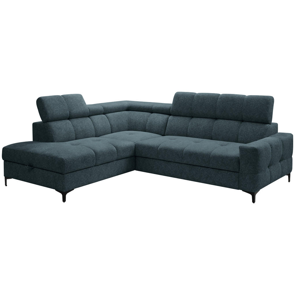 Thumbnail - Carryhome Ecksofa, Blau, Textil, 4-Sitzer, Ottomane links, L-Form, 212x254 cm, Made in EU, Liegefunktion, seitenverkehrt...