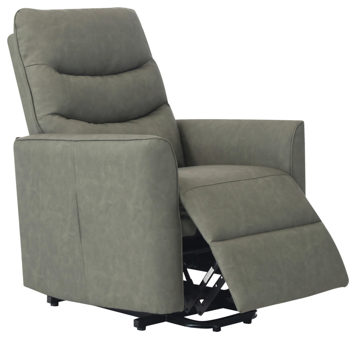 RECLINERFÅTÖLJ i läderimitation grön  - grön/svart, Klassisk, metall/textil (76/105/88cm) - MID.YOU