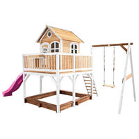 SPIELTURM 541/291/277 cm  - Lila/Braun, KONVENTIONELL, Holz/Kunststoff (541/291/277cm) - Ambia Garden