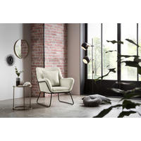 SESSEL in Samt Beige  - Beige/Messingfarben, MODERN, Textil/Metall (68/82/75cm) - Livetastic