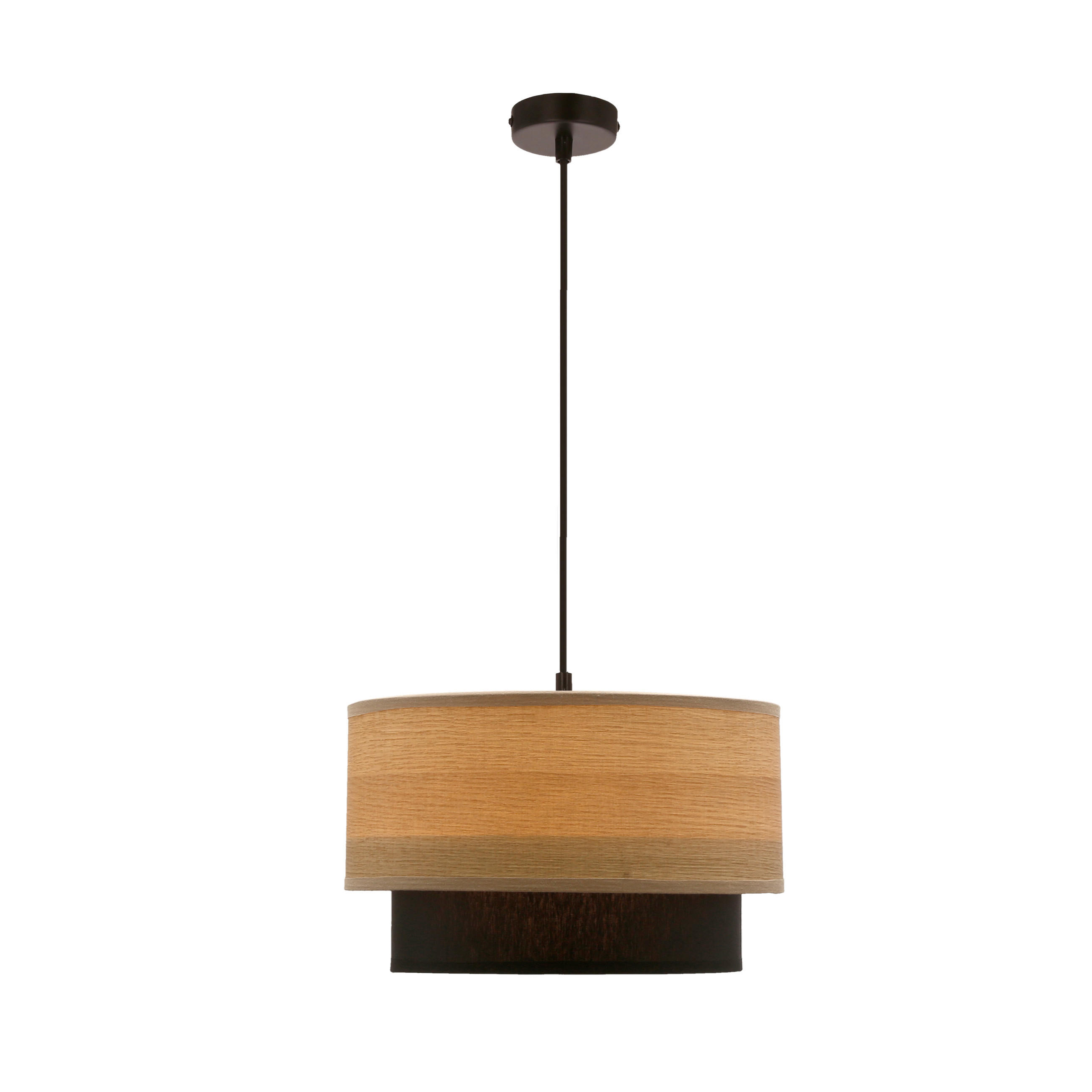 PENDELLEUCHTE Ruben 25/25/115 cm  - Eichefarben/Schwarz, Natur, Kunststoff/Metall (25/25/115cm)