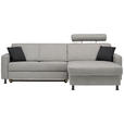 ECKSOFA in Webstoff Platinfarben  - Platinfarben/Schwarz, Design, Kunststoff/Textil (257/165cm) - Xora