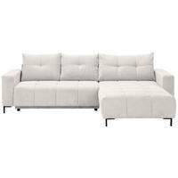 ECKSOFA in Webstoff Weiss  - Weiss/Schwarz, Konventionell, Textil/Metall (292/192cm) - Carryhome