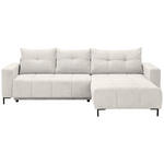 ECKSOFA in Webstoff Weiß  - Schwarz/Weiß, KONVENTIONELL, Textil/Metall (292/192cm) - Carryhome