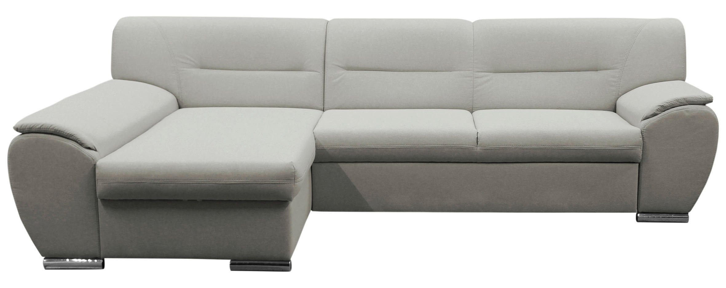 ECKSOFA Beige Flachgewebe  - Beige/Silberfarben, Design, Kunststoff/Textil (167/281cm) - MID.YOU