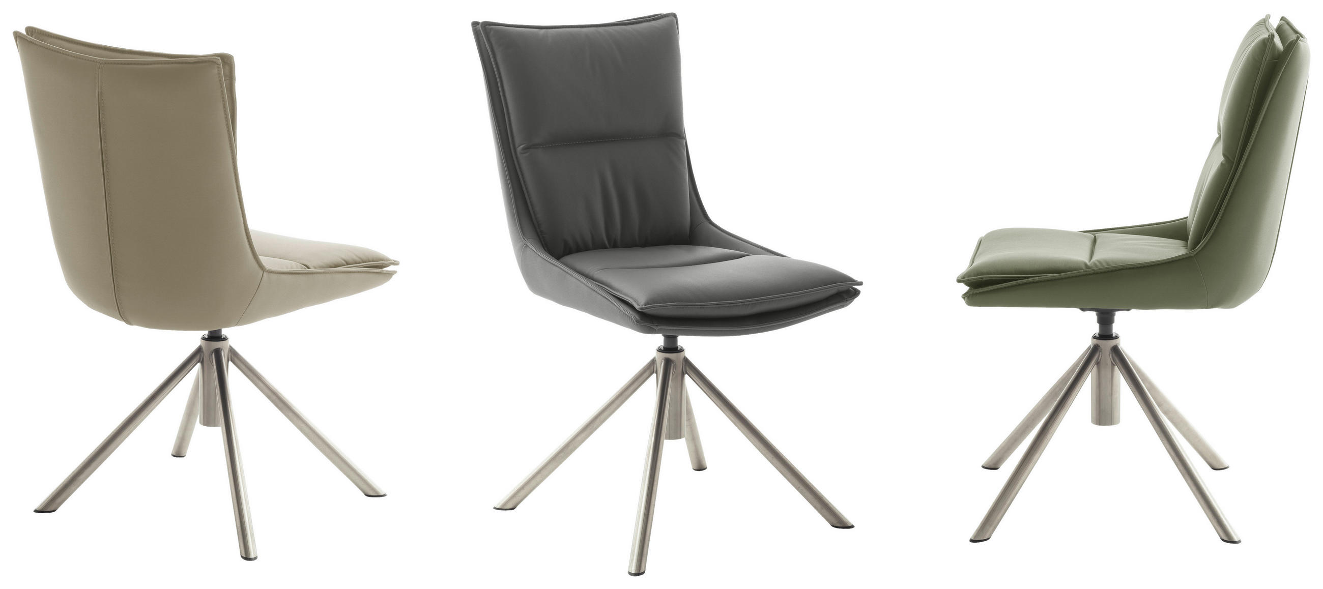 Thumbnail - Novel Stuhl, Anthrazit, Edelstahl, Metall, Textil, konisch, Rundrohr, 49x90x65 cm, Beinauswahl, Stoffauswahl, Sitzfläche...