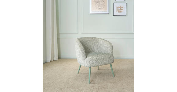 SESSEL in Webstoff Grün  - Grün, Design, Textil/Metall (70/75/73cm) - Carryhome