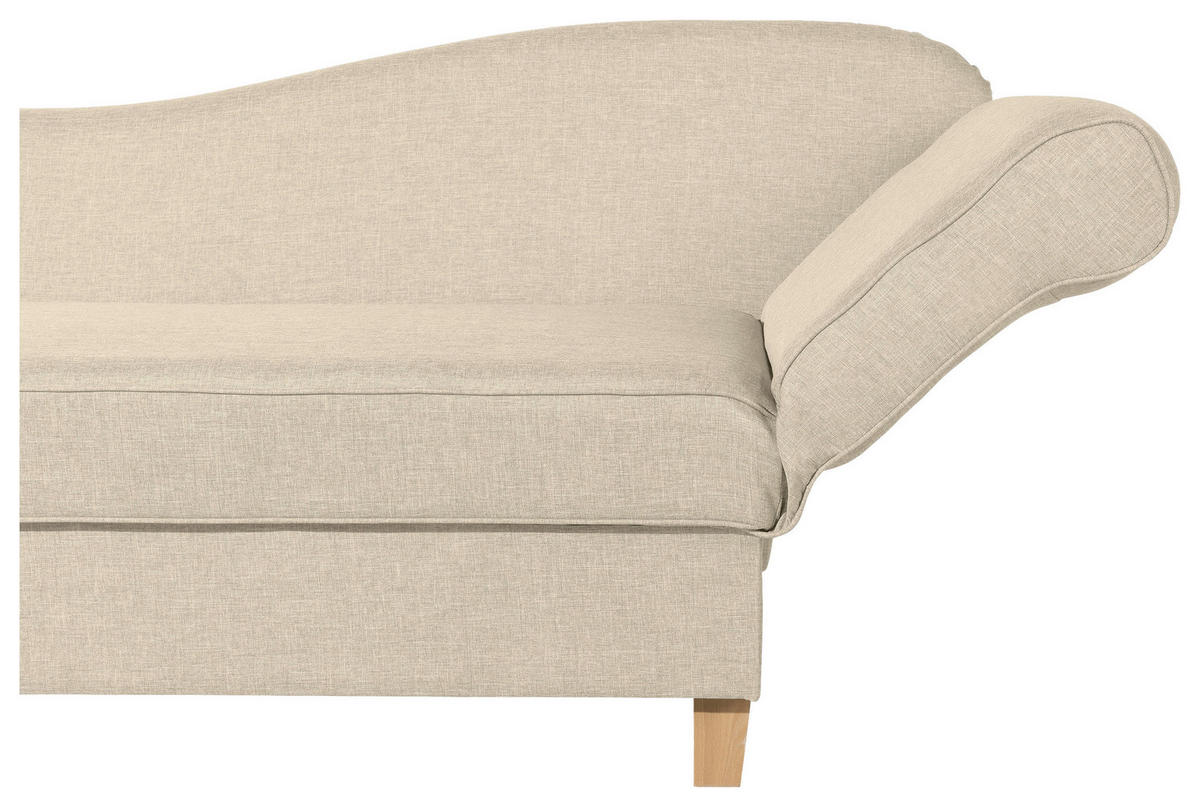 RÉCAMIERE in Flachgewebe Beige  - Beige/Buchefarben, Design, Holz/Textil (190/82/88cm) - Max Winzer