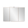 SPIEGELSCHRANK 100/64/20 cm - Eiche Wotan/Alufarben, Natur, Glas/Holzwerkstoff (100/64/20cm) - Xora