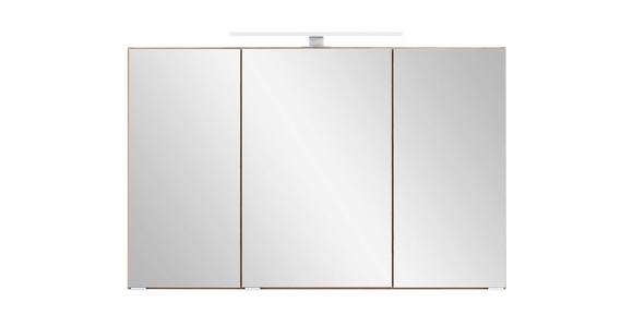 SPIEGELSCHRANK 100/64/20 cm - Eiche Wotan/Alufarben, Natur, Glas/Holzwerkstoff (100/64/20cm) - Xora