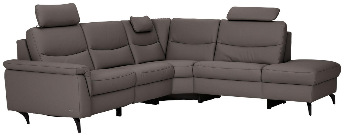 ECKSOFA in Echtleder Dunkelbraun  280/249 cm  - Anthrazit/Dunkelbraun, Design, Leder/Metall (280/249cm) - Himolla Komfortklass