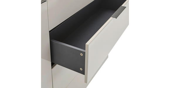 SIDEBOARD  135/99/42 cm 4 Schublade(n)  - Kaschmir/Schwarz, Design, Glas/Holzwerkstoff (135/99/42cm) - Novel