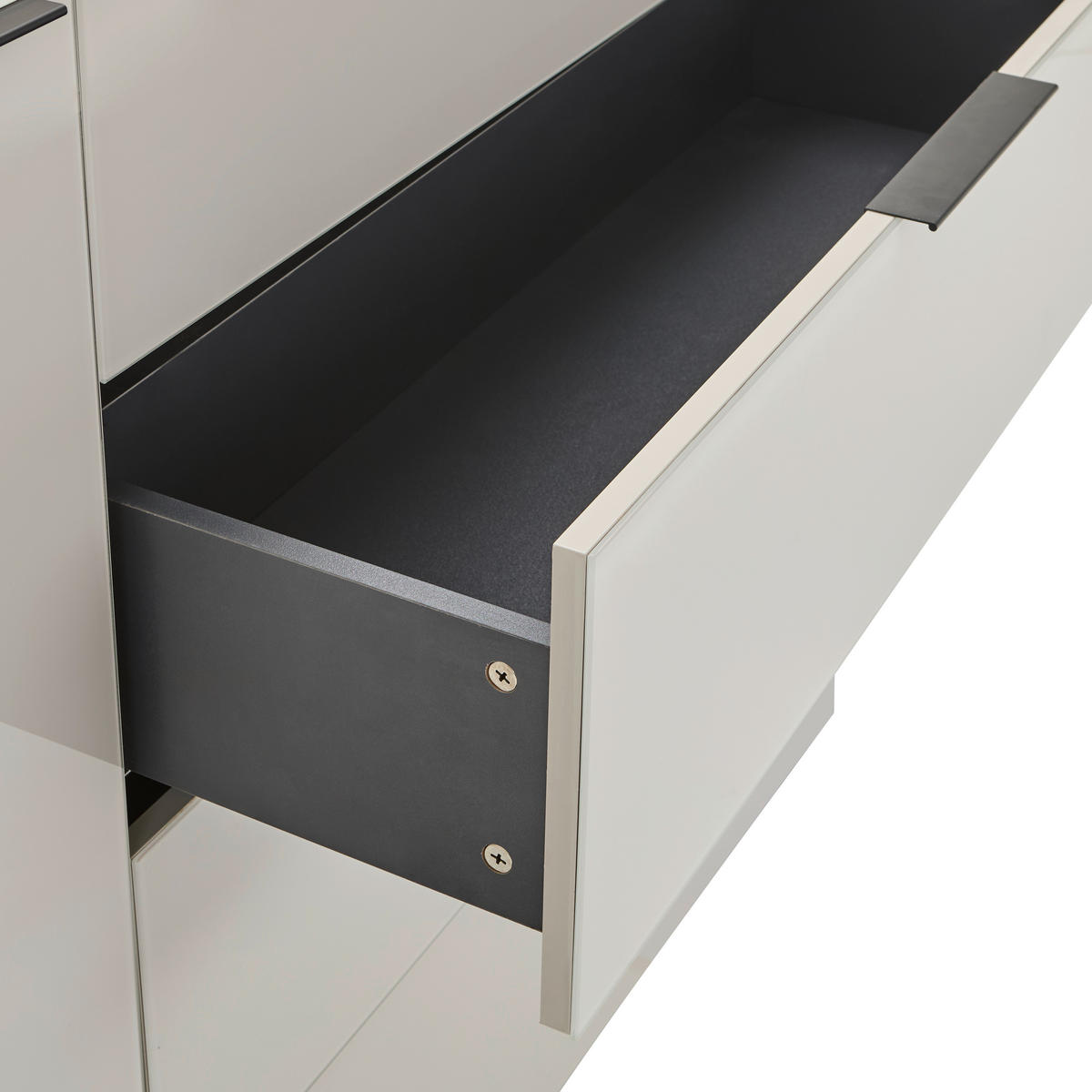 SIDEBOARD  135/99/42 cm 4 Schublade(n)  - Kaschmir/Schwarz, Design, Glas/Holzwerkstoff (135/99/42cm) - Novel