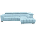 ECKSOFA in Chenille Blau  - Chromfarben/Blau, Design, Textil (301/207cm) - Xora