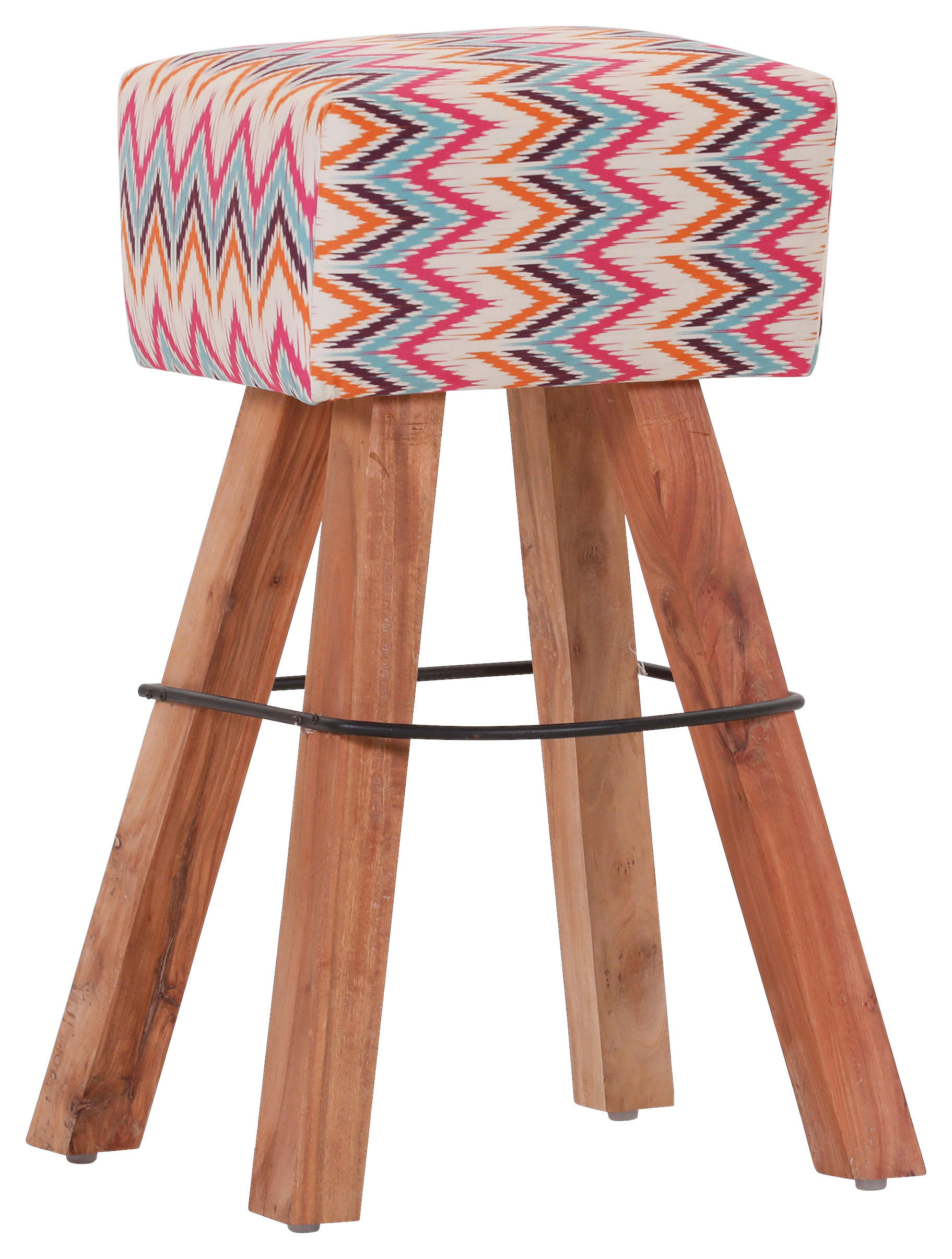 BARHOCKER Flachgewebe Creme, Orange, Pink, Hellblau Typenauswahl  - Pink/Creme, LIFESTYLE, Holz/Textil (40/75/33cm) - Landscape