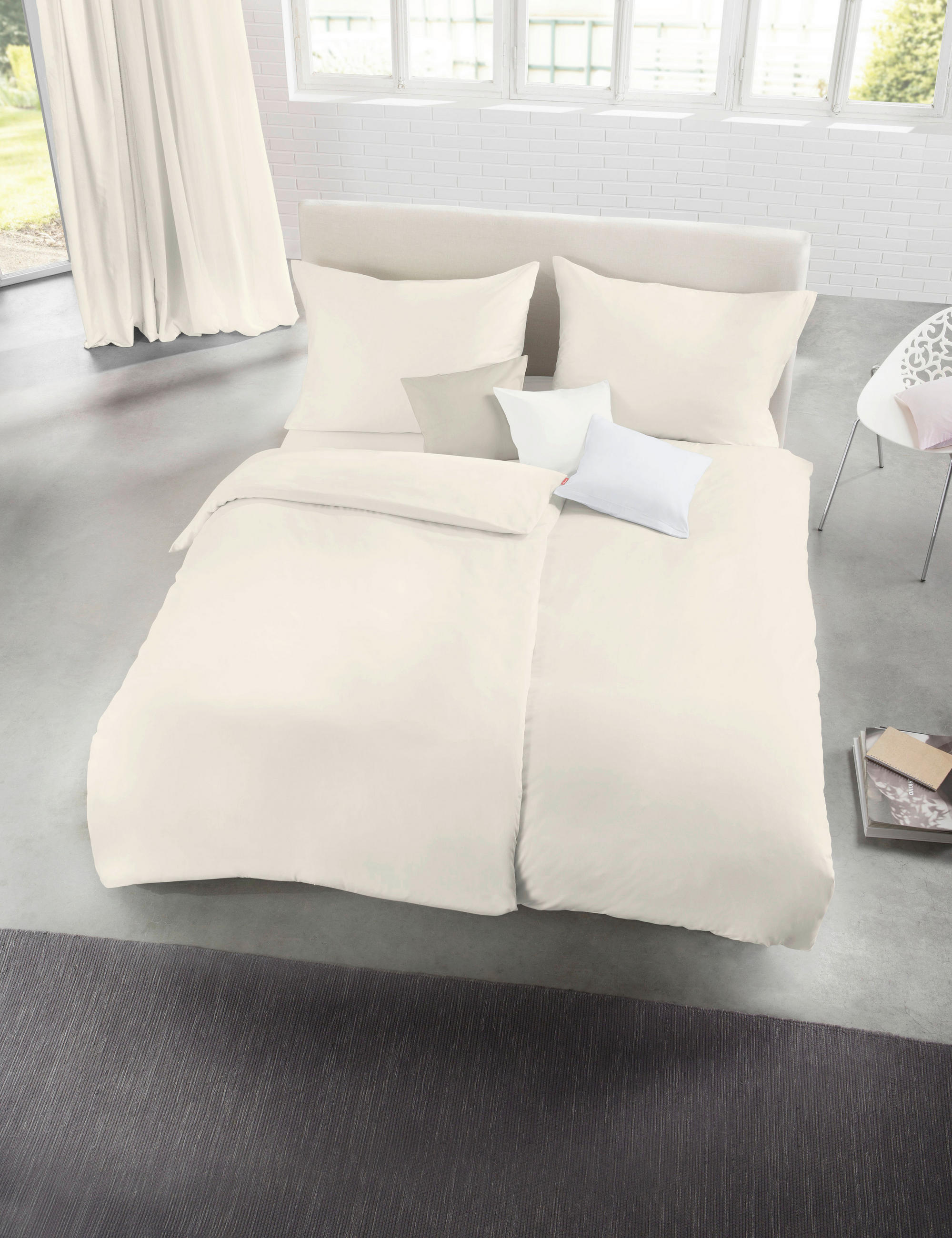 BETTWÄSCHE Satin 155/220 cm  - Creme, Basics, Textil (155/220cm) - Fleuresse