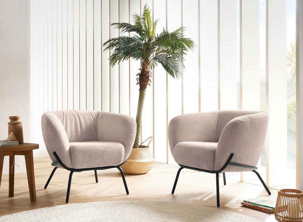 COCKTAILSESSEL Cord Taupe  - Taupe, Design, Textil (79/71/74cm) - Lomoco