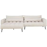 ECKSOFA Beige Cord  - Beige/Schwarz, Design, Textil/Metall (204/291cm) - Lomoco