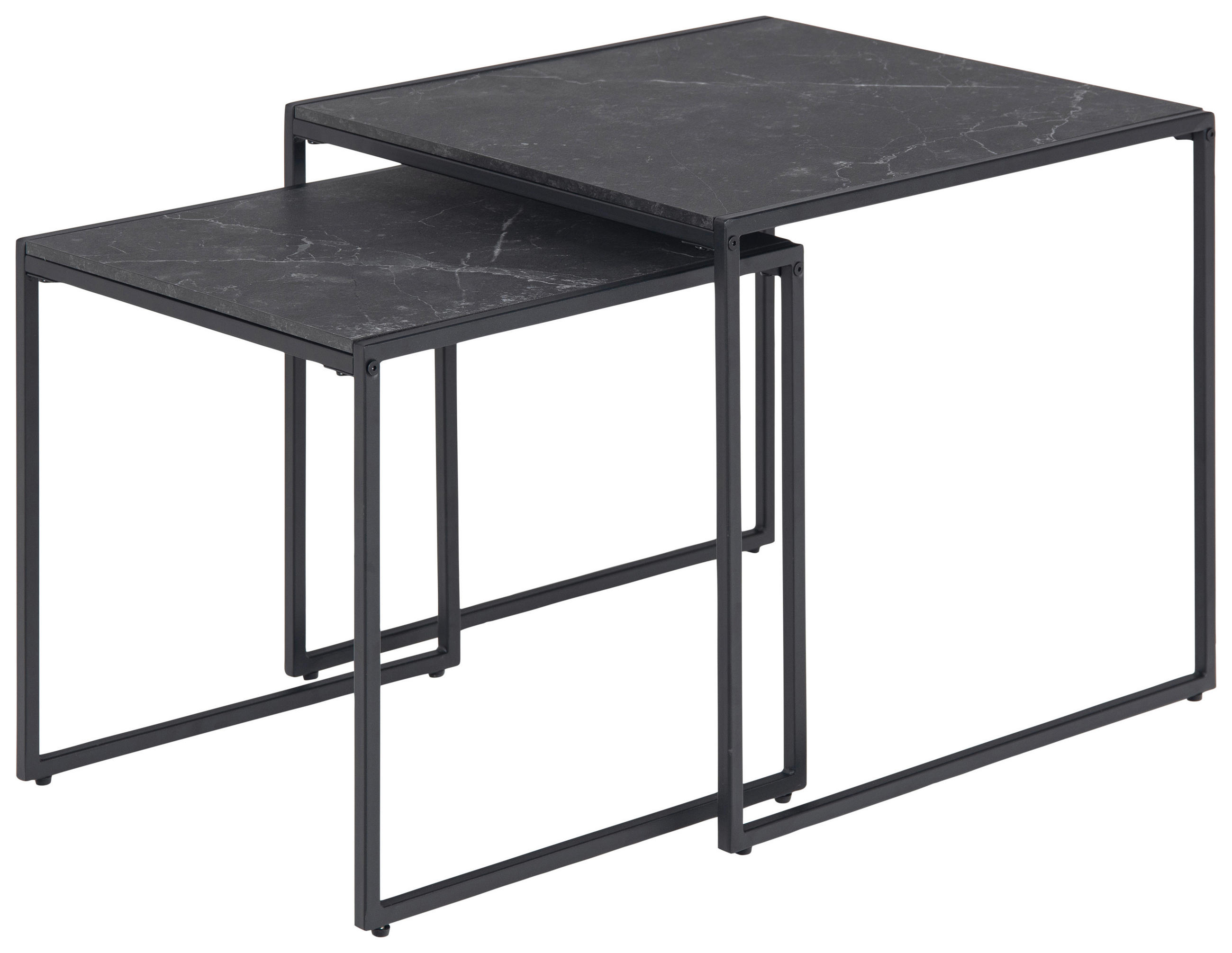 SATZTISCH in Metall, Holzwerkstoff 50/50/45 cm - Schwarz, MODERN, Holzwerkstoff/Metall (50/50/45cm) - MID.YOU