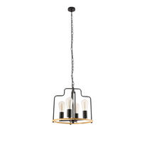 PENDELLEUCHTE Datus 36/36/135 cm  - Eichefarben/Schwarz, KONVENTIONELL, Metall (36/36/135cm)