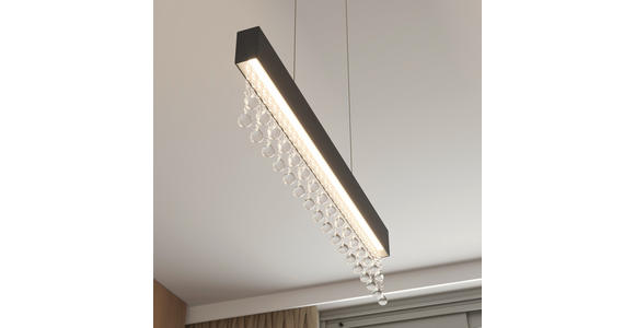 LED-HÄNGELEUCHTE 100/7/120 cm  - Transparent, Design, Glas/Metall (100/7/120cm) - Novel