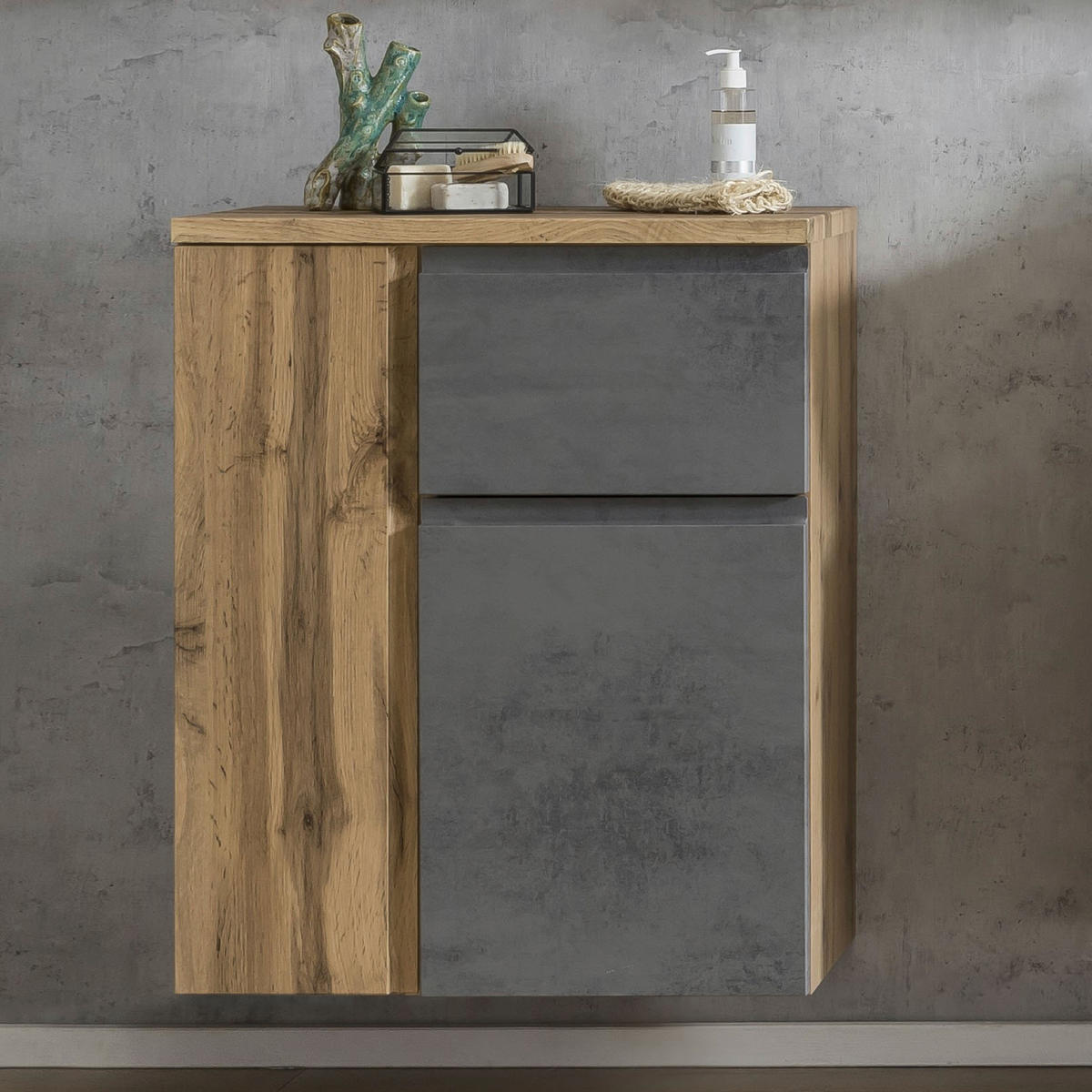 UNTERSCHRANK in   - Eiche Wotan/Hellgrau, Modern, Holzwerkstoff (65/79/35cm) - Held