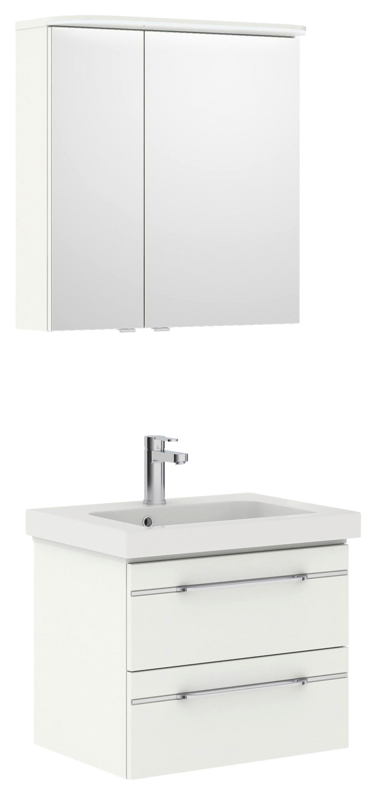 BADEZIMMER 3-teilig  in 70 cm  - Chromfarben/Weiß Hochglanz, KONVENTIONELL, Glas/Holzwerkstoff (70cm) - Pelipal