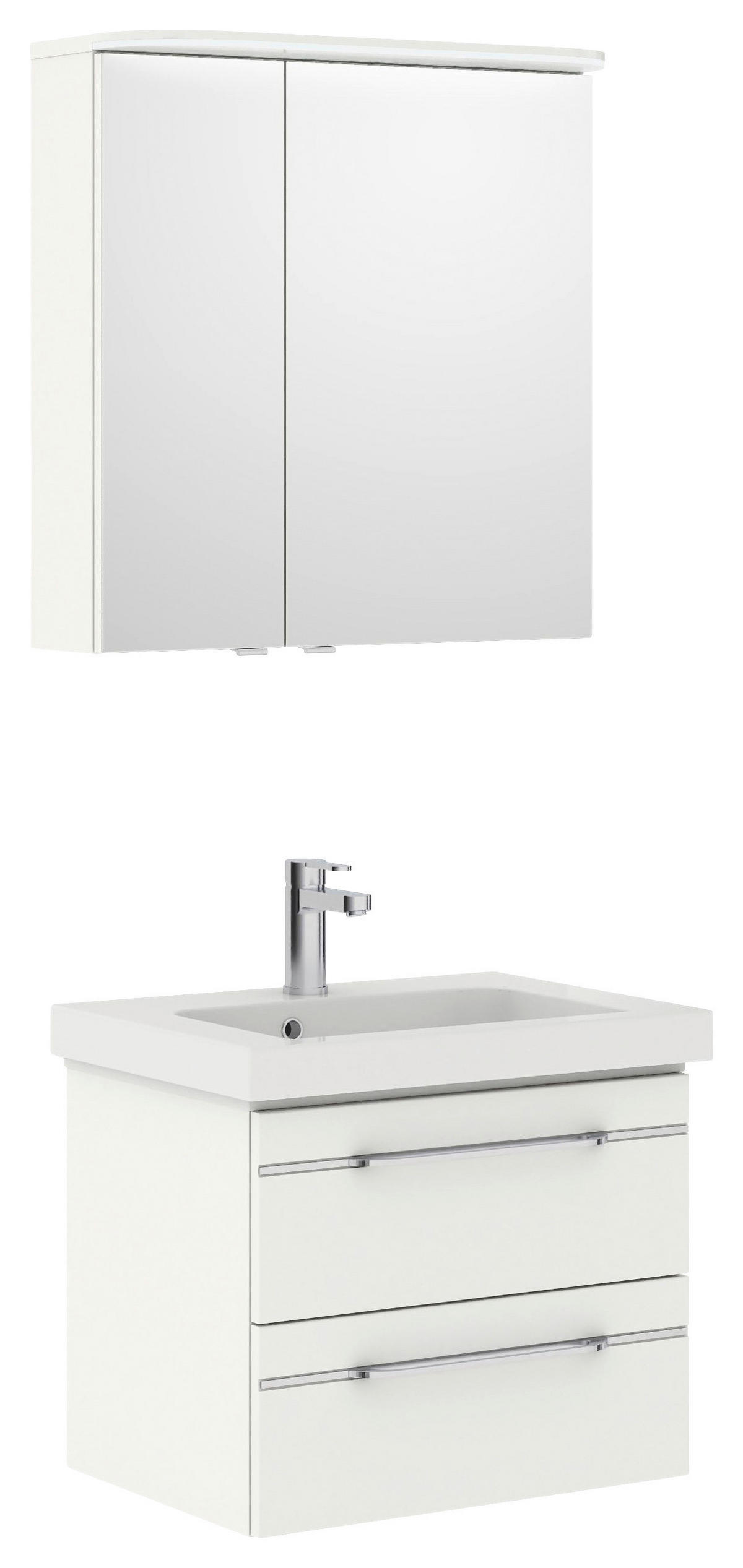 BADEZIMMER 3-teilig  in 70 cm  - Chromfarben/Weiß Hochglanz, KONVENTIONELL, Glas/Holzwerkstoff (70cm) - Pelipal